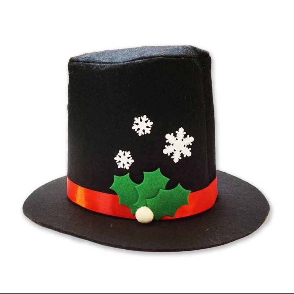 New Target Bullseye Playground Holiday Snowman Novelty Black Hat, Adult size